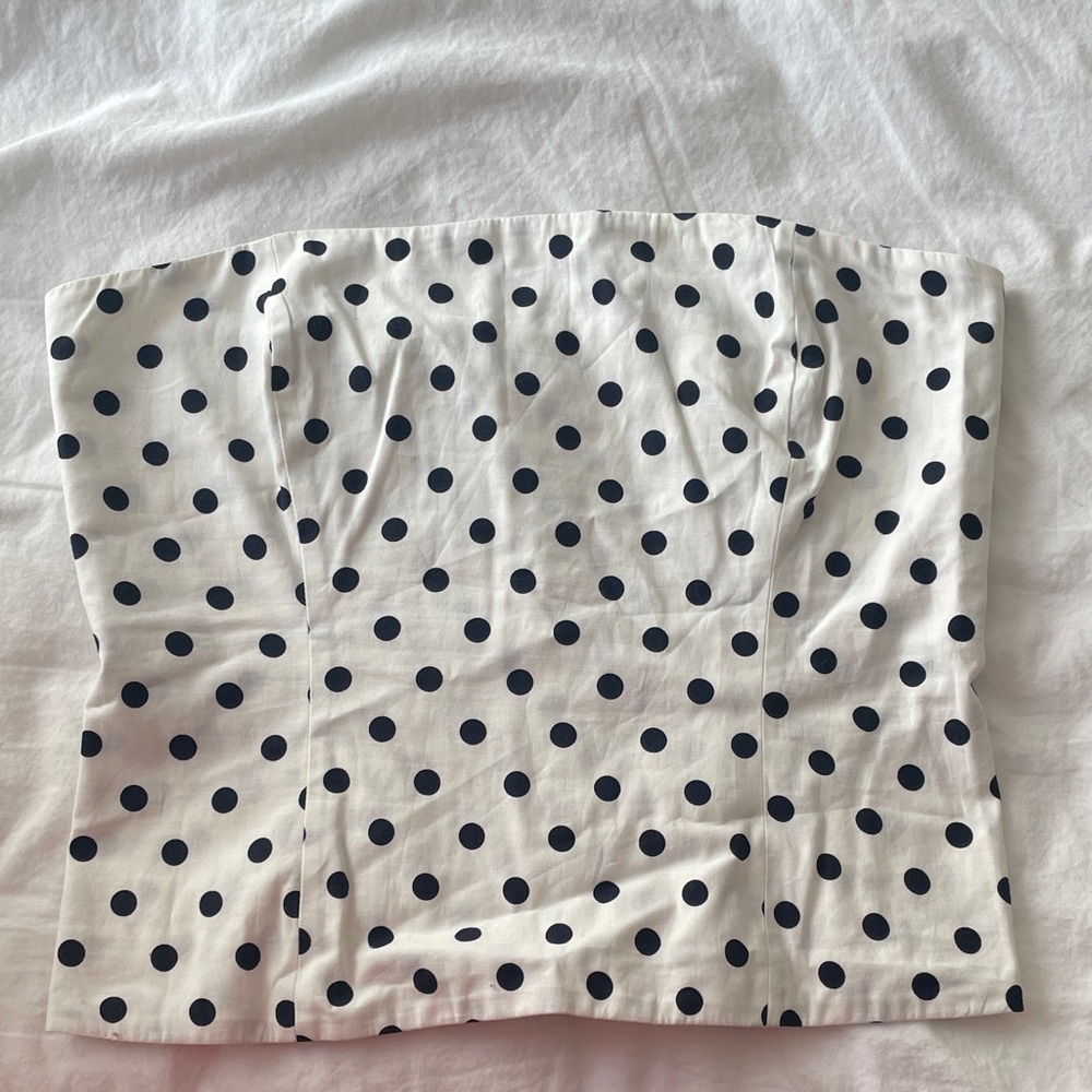 Polka Dot Strapless Top